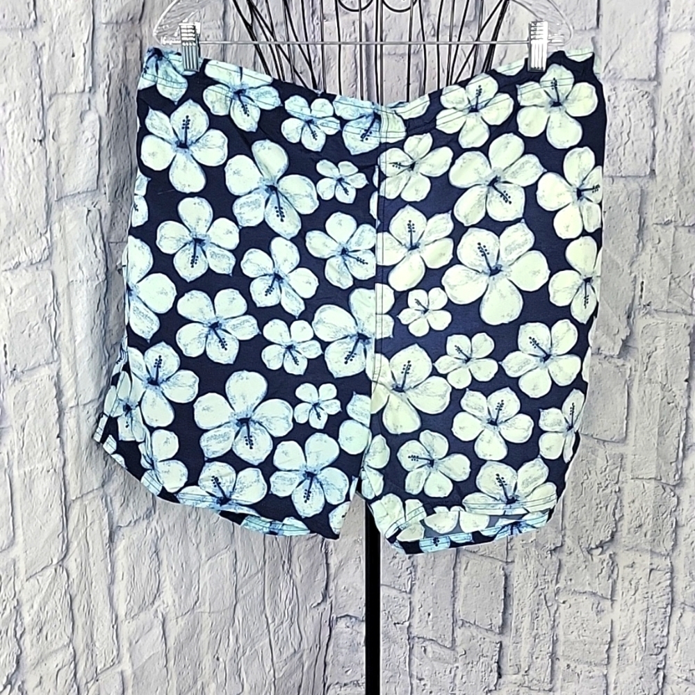 SUN N SAND Blue and White Floral‎ Men's Swim Trunks XL/40-42